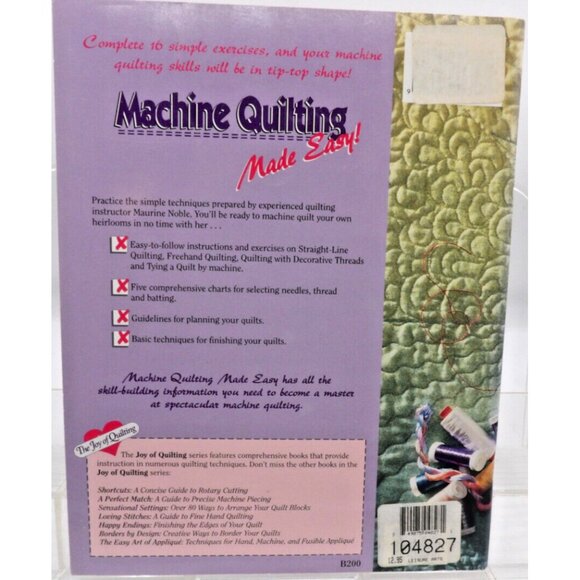 Machine Quilting Made Easy Patchwork Place Maurine Noble ©1994 Practice Exercise - Picture 2 of 7